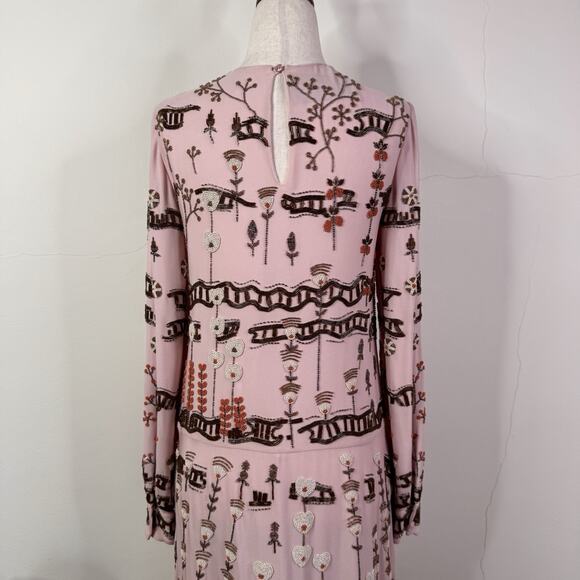 Valentino Runway Collector Dress 38 NWT Beaded Embroidered Silk Pink $15k Rare - Picture 11 of 16